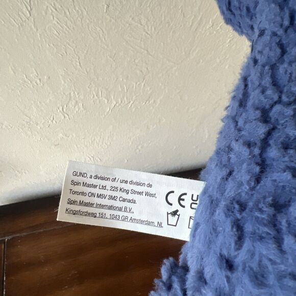 Gund Toothpick Ripple Teddy Bear Blue Soft Stuffed Animal Plush - Picture 7 of 7